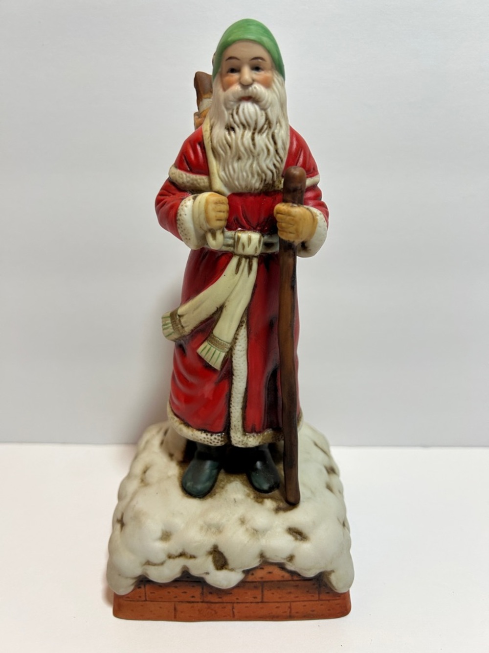 Vintage 1986 Schmid Korea The First Noel Santa Christmas Music Box Works 8”